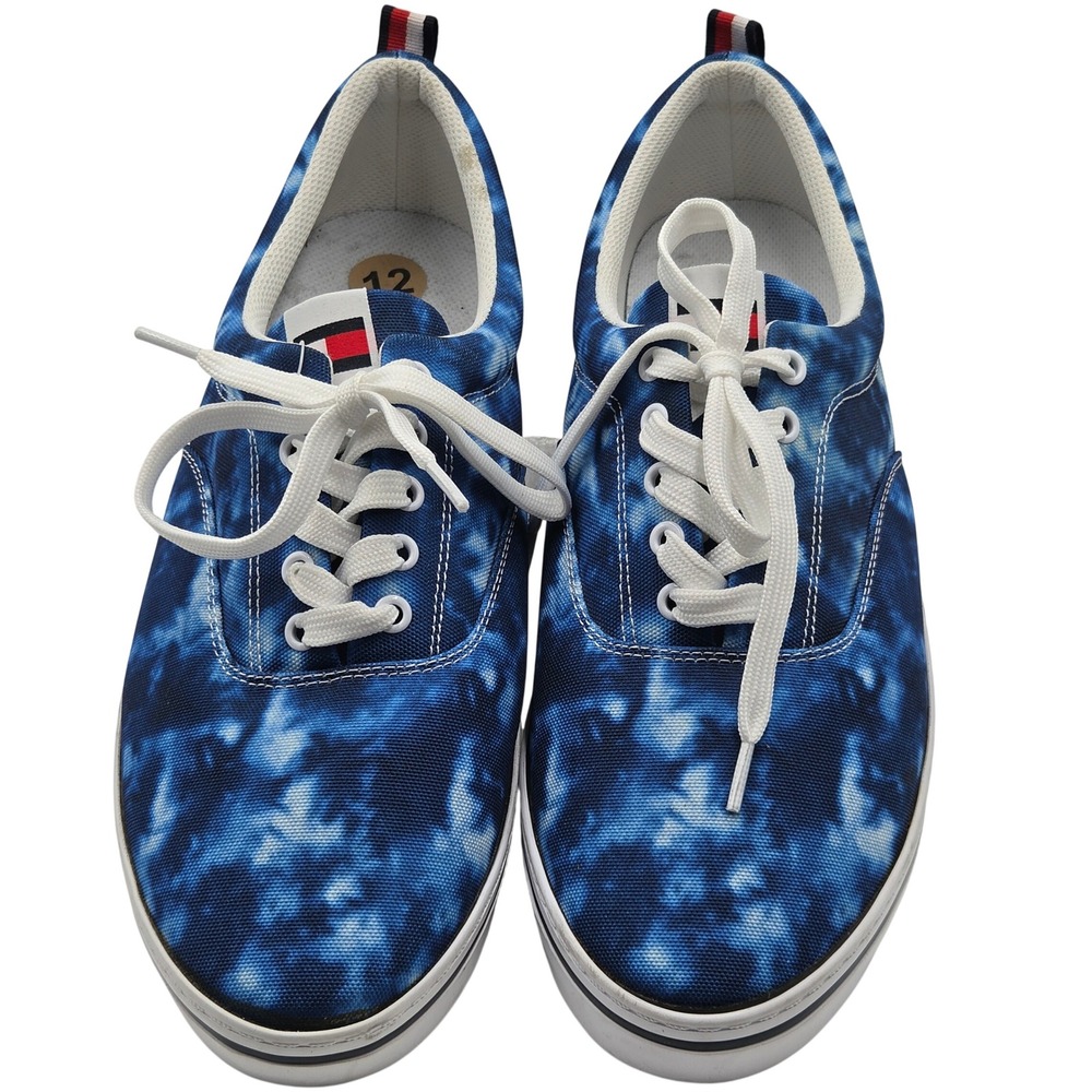 Tommy Hilfiger Sneakers Mens 12 Blue Tie Dye Canvas Low Top Preppy Casual New